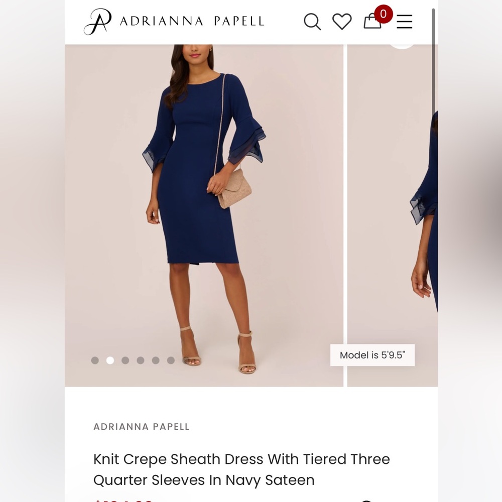 Adrianna Papell Royal Blue Long Sleeve Dress